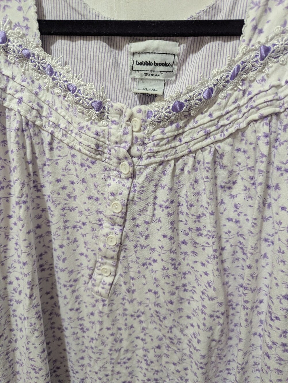 Bobbie Brooks XL Light Lavender Floral Sleeveless Nightgown - Picture 3 of 7